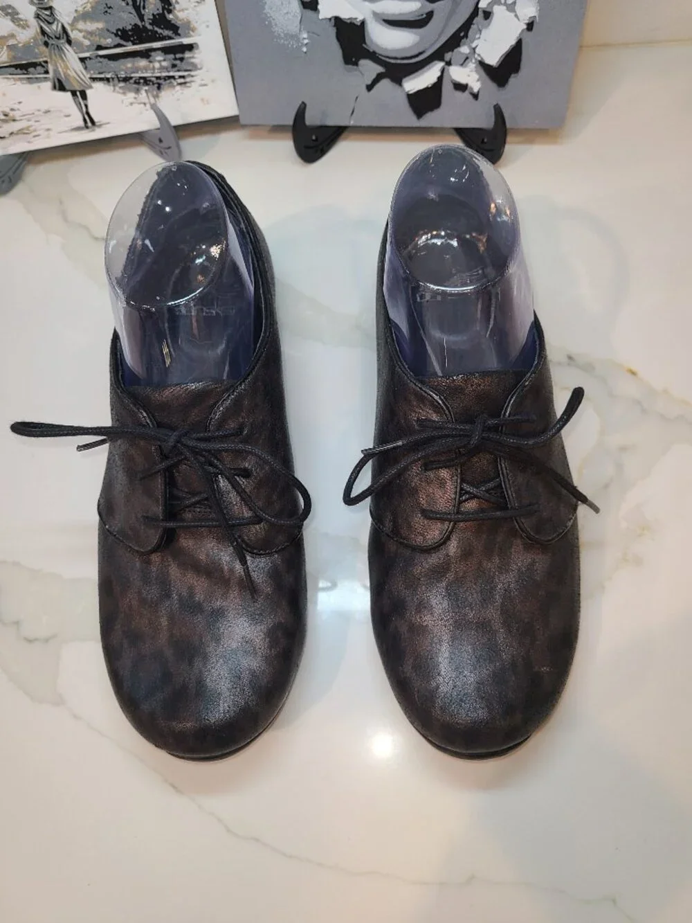 Dansko Olive Black & Brown Leopard Print Oxford Shoes EU 39